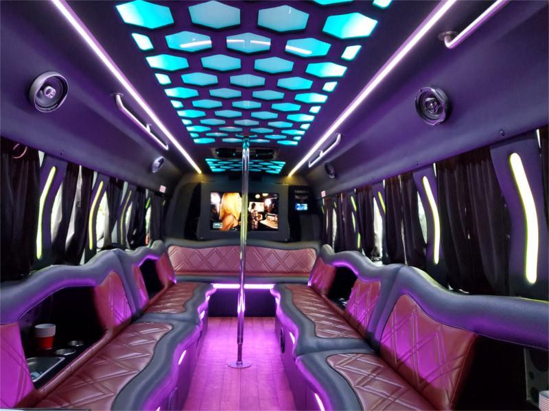 23–25 Pax Fireball Party Bus interior