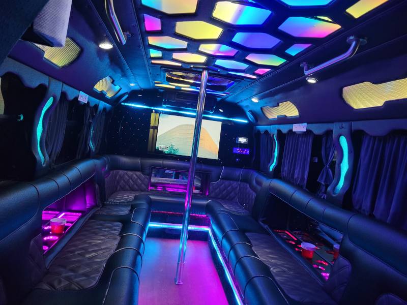 10 Pax Tornado Party Bus interior